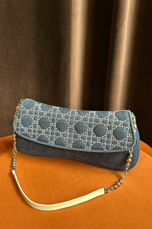 Christian Dior by John Galliano Blue Denim Shoulder Bag – 2000s Vintage Collector’s Piece