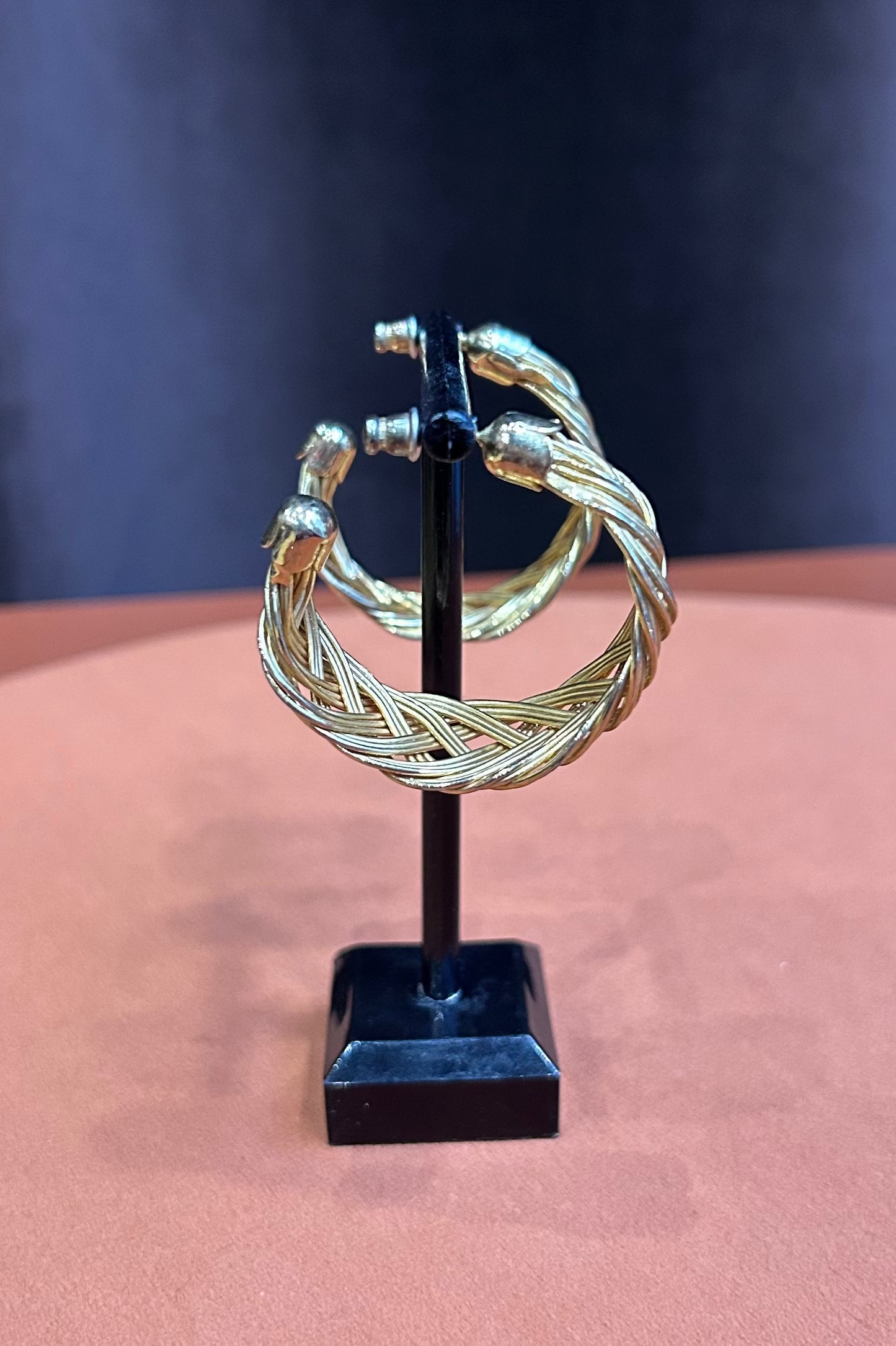 Vintage 90s Braided Gold Hoop Earrings