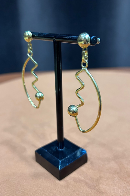 Vintage 90s Geometric Gold Earrings