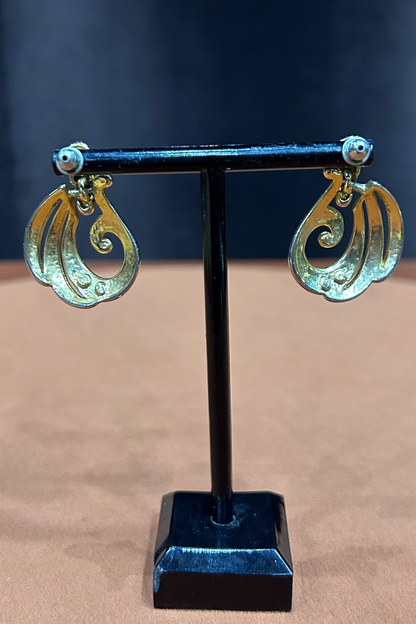 Vintage 90s Gold Baroque Circular Earrings