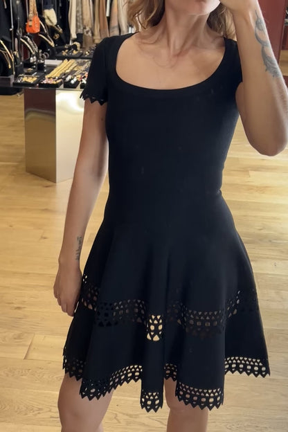 Vintage Alaïa 2000s Black Fit-and-Flare Dress