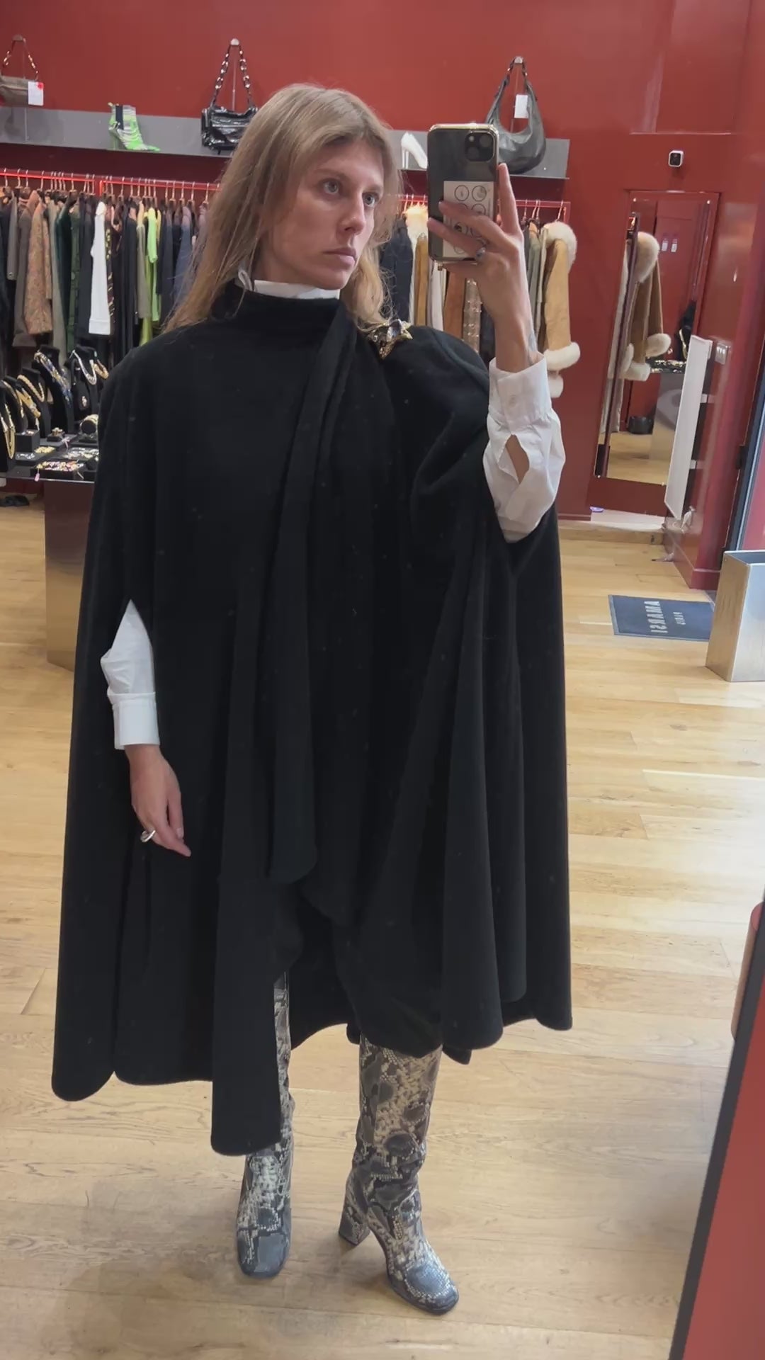 Vintage Marianne Gray 80s Black Cape