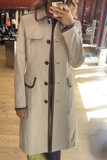 Prada Beige Fitted Trench Coat
