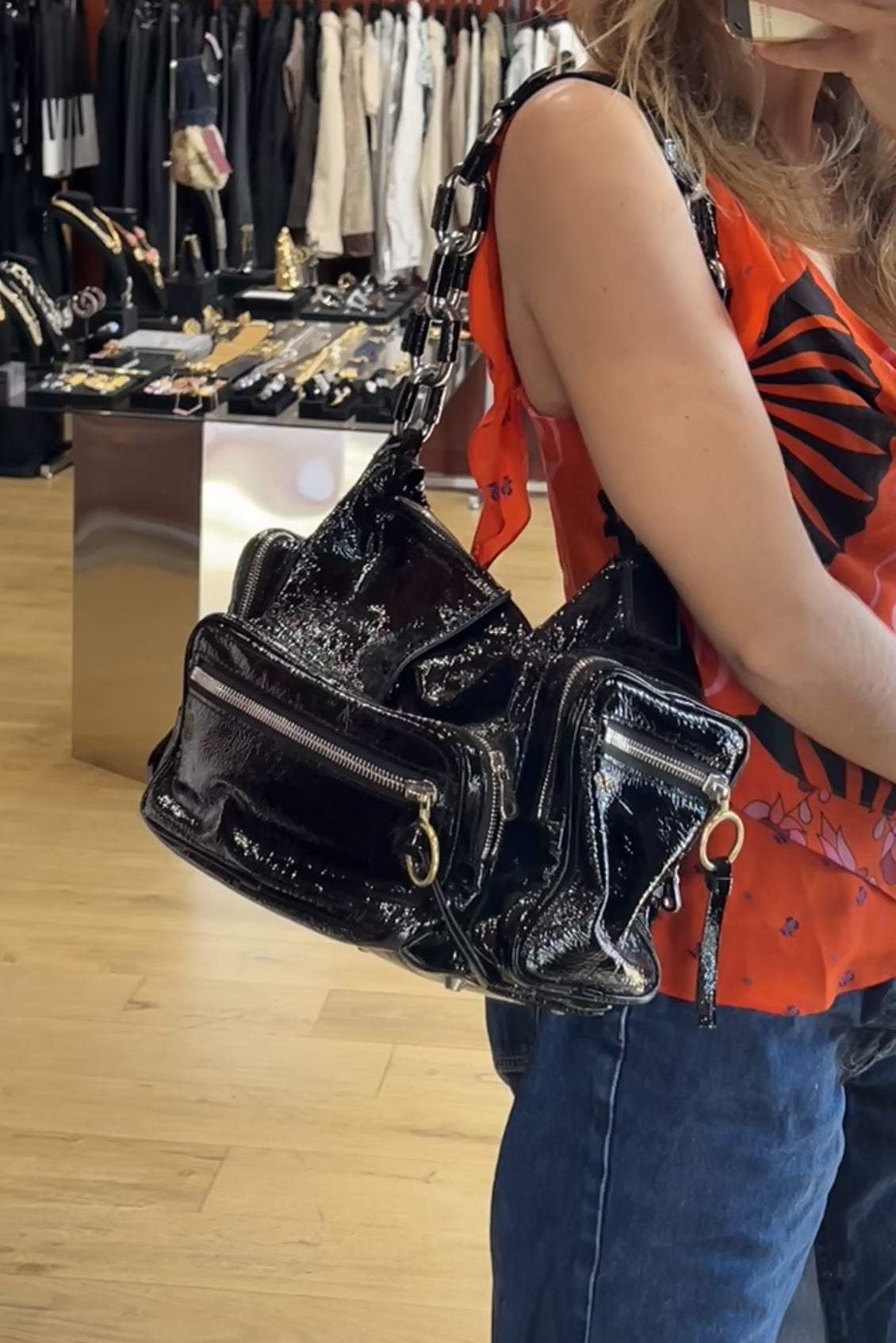 バッグ Chloe Betty Handbag Boston patent y2k Vintage Chloé Betty Patent Leather Shoulder Bag – Amarsi Paris