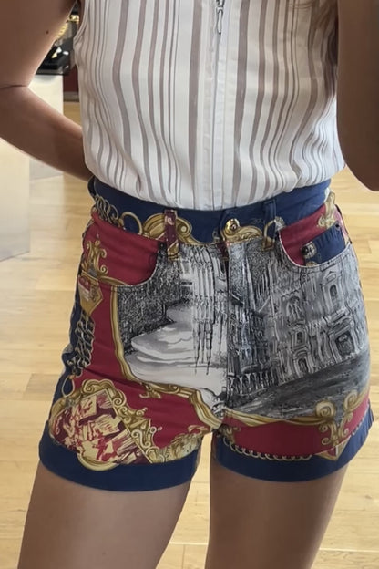 Vintage Moschino Jeans Baroque Print Duomo di Milano