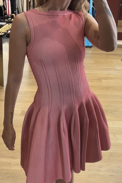Vintage Alaïa Pale Pink Fit-and-Flare Dress