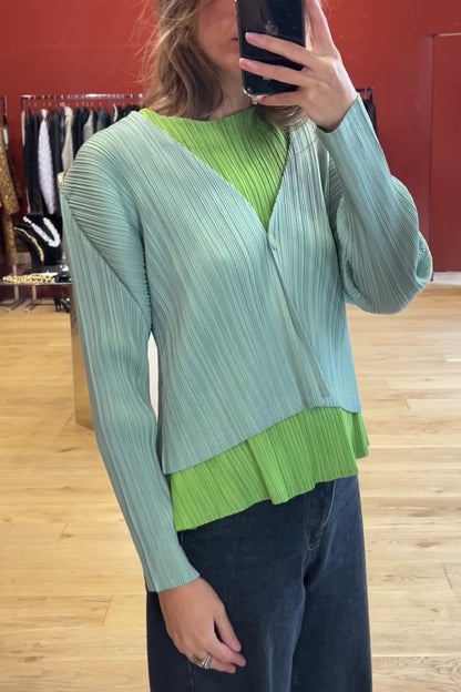 Pleated cardigan